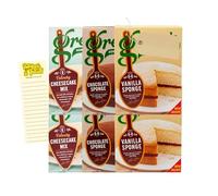 Cake Mix Bundle With Greens Cheesecake Mix 259g x2, Chocolate Sponge 221g x2, Vanilla Sponge 221g x2 and Intrinsic Treats Shopping List Card