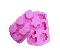 Cake Molds Baking Fondant Molds,2 PCS Moulds for Chocolate Shape of Hearts Moons Stars Flowers Chocolate Candy Baking Mold,Reusable Non-Stick Silicone Molds for Baking,Dog Treat,Cookies,Jelly
