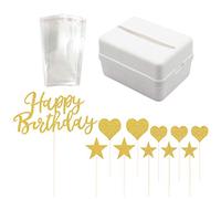 Cake Money Box Silver Pulling Cake Reusable Money Box Birthday Cake Decorations and Transparent Bags for Birthday Party Cake Decorations