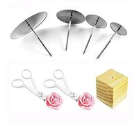 Cake Nail & Lifter Set - 7 Pcs, Decorating Tool Kit with Flower Nails, Needles & Icing Flowers