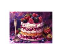 Cake Paint by Numbers for Adults, Paint by Numbers Kits 12 x 16in with Acrylic and Pens Canvas for Painting, Gourmet Food Paintings Hobbies for Adults Women, Wall Artwork Gifts for Women LZYH-0175