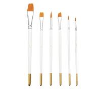 Cake Painting Brushes Set from E-Kongton, Food Safe Paint Brushes Fondant Sugar DIY Tools Set, Soft Synthetic Brush Material, Easy to Use & Easy to Clean, 6PCS Cake Brushes for Lust Dust.(White)