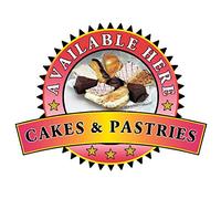 Cake & Pastries Sold Here Sticker - Catering Sign Window Decal Cafe Restaurant Ice Cream (Medium A4)