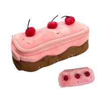 Cake Pencil Case | Vibrant Cherry Design Large Capacity Pen Holder | Fashion Stationery Organizer for Girls | Zippered School & Office | 20x10x6cm | Perfect Youth Gift Accessory