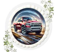 Cake Picture for Birthday Sugar Picture with Ford Mustang Motif, Edible Photo for Cakes, Cake Image, Cake Topper, Diameter 20 cm, FONDANT Muscle Car No. 14