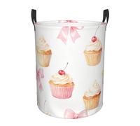 Cake Pink Bow Laundry Basket Hamper Kids Storage Basket Toy Organizer Bin For Bedroom, Bathroom, College Dorms, Boys And Girls