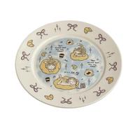 Cake Plates Exquisite Cute Tableware Breakfast Cartoon Ceramic Oval Dessert Dinner Household Snack Bowls Bird's Nest Salad Fruit Ice Cream Salads Soups Pasta Snacks (8-inch Cat B)