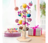Cake Pop Display Stand Wooden Lollipop Holder 60 Holes Lollipop Tree Holder Decorative Lollipop Stick Holder Lollipop Tree Stand for Weddings Baby Shower Birthday Party Anniversaries Candy Decor(1pc)