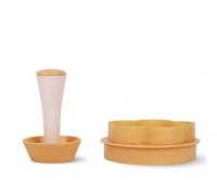 Cake Press Tool - 9.8 x 10 cm Large Wooden Cake Masher Set, Double-Sided, Portable Mini Wooden Cake Maker, Dough Masher Set, Flower DIY Baking Set, for Cakes, Cutting