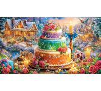cake Puzzle for Adults 1000 Pieces - Educational Decompression Game Wall Decoration & Gift 38x26/1000pcs