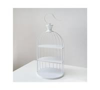 Cake Rack Creative Bird Cage Shaped Dessert Display Rack Three Layer Large Capacity Cake Afternoon Tea Dim Sum Tray(White,Medium)