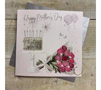 CAKE, ROSES & BALLOONS MOTHER'S DAY CARD, HAND FINISHED (M26-8)