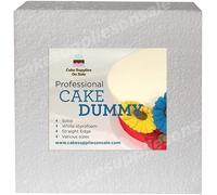 Cake S.O.S. 6 inch Square Cake Polystyrene Modelling Dummy 4 inch Deep,White