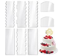 Cake Scraper Cake Comb Edge Smoother Tool Pastry Cutter Kitchen Baking Tools Cake Scraper Smoother in 13 Patterns for Different Shapes of Cake Edges Transparent