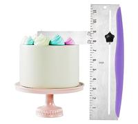 Cake Scraper, FUOBECIE Stainless Steel Cake Scraper Smoother for Buttercream Edges, 12 Inch Adjustable Kitchen Cake Icing Smoother Tool Baking Cakes Comb Cake Smoother