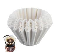 Cake Shaped Coffee Filter Paper - 50 Pack Basket Style Single Serving Filters | White Paper Cups for 1-4 Cup Machines, Brewing Accessories, Infusion, Beverage Preparation at Home, Cafe or