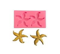 Cake Silicone Fondant Mould 2Pcs Starfish Shape Fondant Silicone Cake Chocolate Mold Soft Pottery Tool