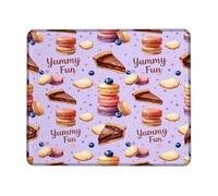 Cake Small Mouse Pad, Fun Playful Blueberry Chocolate Pie None Lavender Square Rubber Non Slip Aesthetic Desk Mousepads Desk Decor for Office Home Dorm Laptop Square 8x10 Inch