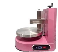 Cake Smoother Fully Automatic Cake Icing Machine Electric Birthday Cake Frosting Machine Baking Equipment Cake Smoothing Coating Machine Automatic Bread Cream Spreading Machine(Pink)