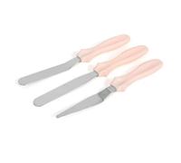 Cake Spatula, Espatulas para Reposteria Three Distinct 3 X Stainless Steel Baking Spatulas Frosting for Bakery (Pink)