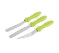 Cake Spatula, Espatulas para Reposteria Three Distinct 3 X Stainless Steel Baking Spatulas Frosting Spatula for Bakery (Green)