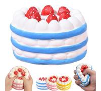Cake Squishies,Giant Rainbow Cake Squishies Stress Ball, Big Squeezable Cakes Slice Jumbo for Stress Relief Birthday Party Favors and Sensory Fidget Toys for Adults,Desk Stressing Relief