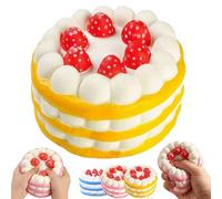 Cake Squishies,Giant Rainbow Cake Squishies Stress Ball, Big Squeezable Cakes Slice Jumbo for Stress Relief Birthday Party Favors and Sensory Fidget Toys for Adults,Desk Stressing Relief