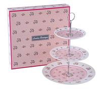 Cake Stand 3 Tier Afternoon Tea Stands Rose Pink London Boutique White One Size