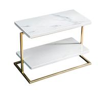 Cake Stand*Dessert 2 Tier Marble Cake Stand Rectangle Cupcake Dessert Display Riser Rack Stand Metal Frame Cupcake Holder Snack Servers for All Occasion Decorations Fruit Tray