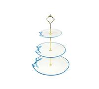 Cake Stand Hand-painted Ceramic Cake Tray Dessert Fruit Rack Multi-layer Plate Afternoon Tea Dessert Set Home Three-layer Tableware Dessert Stand Cupcake Holder