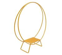 Cake Stand Round Arch Frame 80cm Gold Wedding Cake Stand with Double Ring Rack Cupcake Display Metal Circle Floral Hoop Arch Flowers Deco Table for Dessert Cake Birthday Wedding with 33 cm Plate Tray