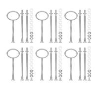 Cake Stand Set - 4.84x1.97x0.2 Inches 3-Tier 6-Piece Zinc Alloy Cake Stand Pole SetS | Gold Black Silver Cakes StandS Bar Set For Home Dining And Parties | Fruit Plate Rack And Dessert Plate Hanging