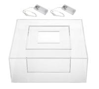 Cake Stand - Square Wedding Cake Stand | Acrylic Clear Cake Display Stand Fillable Cake Pillar Stand, Transparent Square Cake Stand, Stackable LED Cake Stand, Cake Display Stand for Wedding