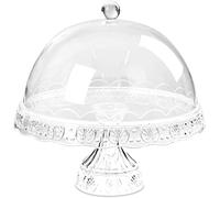 KARRMA LTD. Cake Stand With Dome Cover Clear - Plastic Cake Box with Lid Cake Storage, Cake and Cupcake Holder, Vintage Food Holder Wedding Party Tableware Cake Saver Cover