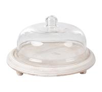 Beliani Cake Stand Zagazig Mango Wood Light Brown, Brown