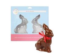 Cake Star Chocolate Bunny Mould, 2 Part Mold to Make Chocolate Rabbit, 100mm x 130mm 84869 Transparent