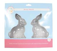 Cake Star Chocolate Bunny Mould, 2 Part Mold to Make Chocolate Rabbit, 100mm x 130mm 84869 Transparent
