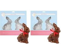 Cake Star Chocolate Bunny Mould, 2 Part Mold to Make Chocolate Rabbit, 100mm x 130mm 84869 Transparent (Pack of 2)