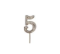Cake Star Diamante Gold Cake Number, Sparkling Numbers 0-9 on Strong Metal Wire, Baking Decorations for Celebrating a Birthday or Anniversary, Better than Candles, Give Cakes a Personal Touch - Gold 5