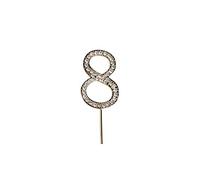 Cake Star Diamante Gold Cake Number, Sparkling Numbers 0-9 on Strong Metal Wire, Baking Decorations for Celebrating a Birthday or Anniversary, Better than Candles, Give Cakes a Personal Touch - Gold 8