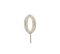 Cake Star Diamante Gold Cake Number, Sparkling Numbers 0-9 on Strong Metal Wire, Baking Decorations for Celebrating a Birthday or Anniversary, Better than Candles, Give Cakes a Personal Touch - Gold Zero