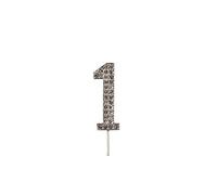Cake Star Diamante Silver Cake Number, Sparkling Number on Strong Metal Wire, Baking Decorations for Birthday or Anniversary, Give Cakes a Personal Touch - Clear 1