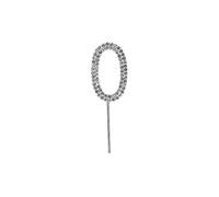 Cake Star Diamante Silver Cake Number, Sparkling Numbers 0-9 on Strong Metal Wire, Baking Decorations for Celebrating a Birthday or Anniversary, Better than Candles, Give Cakes a Personal Touch - Clear Zero