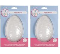Cake Star Easter Egg Mould, 2 Part Textured Chocolate Making Mold, Create Your Own Easter Eggs - Large, 140 mm x 93 mm 84833 Transparent (Pack of 2)