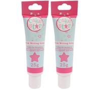 Cake Star Writing Icing, Tubes, Frosting Pens With Icings Ready To Use, Vibrant Colour, Create Edible Decorations & Your Own Personalised Messages & Designs - Pink 25g (Pack of 2)