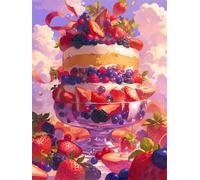 Cake Strawberries 100 Piece Jigsaw Puzzles For Adults, Fun Challenging & Brainteasing 100 piece Adult jigsaw puzzle, Impossible puzzles, Gift for Men/Women, Finished Size is 40x28cm