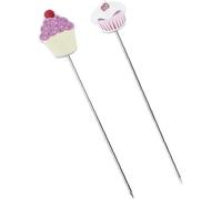 Cake Tester Stainless Steel Cupcake Shape Cake Tester Probe Skewer Metal Cake Baking Cooking Bread Tool For Cupcake Muffin Bread Pancake 2Pcs, Stainless Steel Kitchen Tools