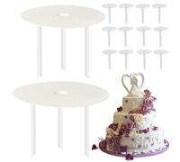 Cake Tier Stacking Kit - Includes 6 Roman Columns, 2 Cake Boards (16/20cm), and 100 Dowel Rods for Wedding and Tiered Cakes,Plastic Cake Dowel Rods Set