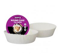 Cake Tin Liners 100PC Greaseproof Non Stick Disposable Paper Liner Round Parchment Tin Liner for Cooking and Baking Cakes Bread Pies Loaf Air Fryer Liners for Roasting Microwave Oven (18cm x 6cm)