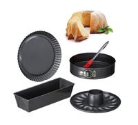 Cake tin set Flan and Loaf Tins Springform Bakeware 5 pieces Carbon steel